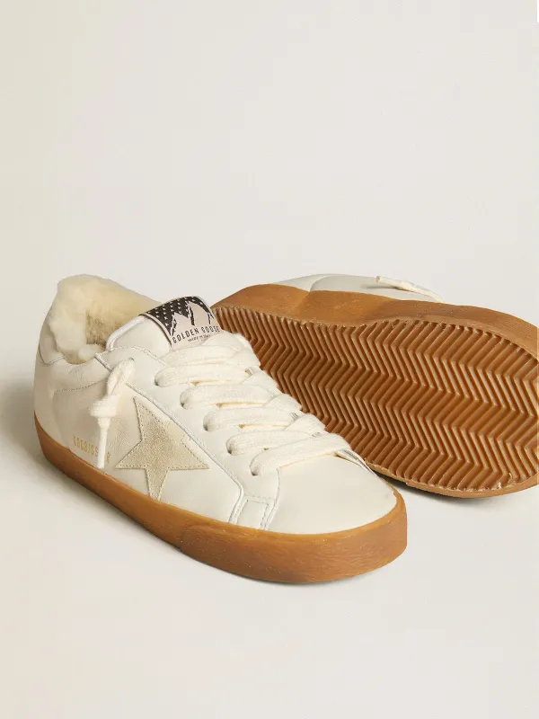 Golden Goose Super-Star In White Nappa With Suede Star And Shearling Lining (GWF00828.F006572.10100) (3)