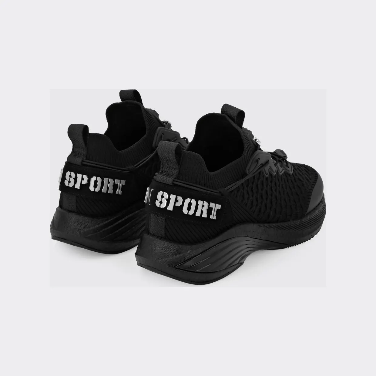 Plein Sport Crochet Knit Sneakers Black (SAESUSC0751STE003N02) (2)