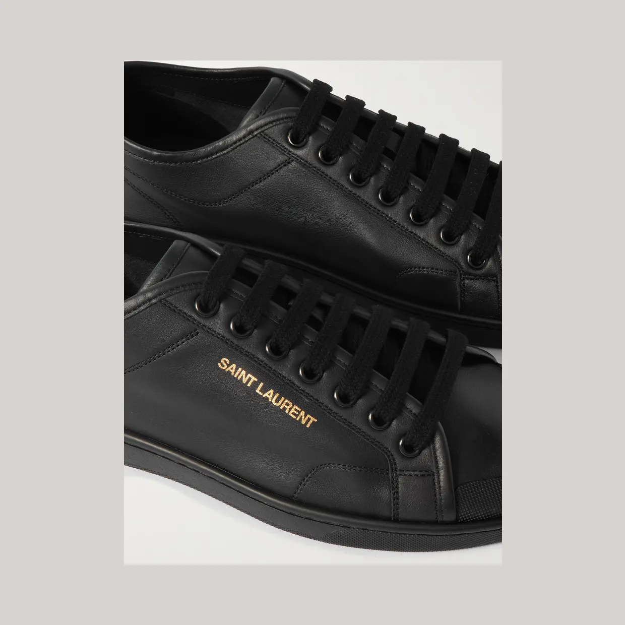 Saint Laurent Gym Low Logo-Print Leather Sneakers Black (82008700N00) (5)
