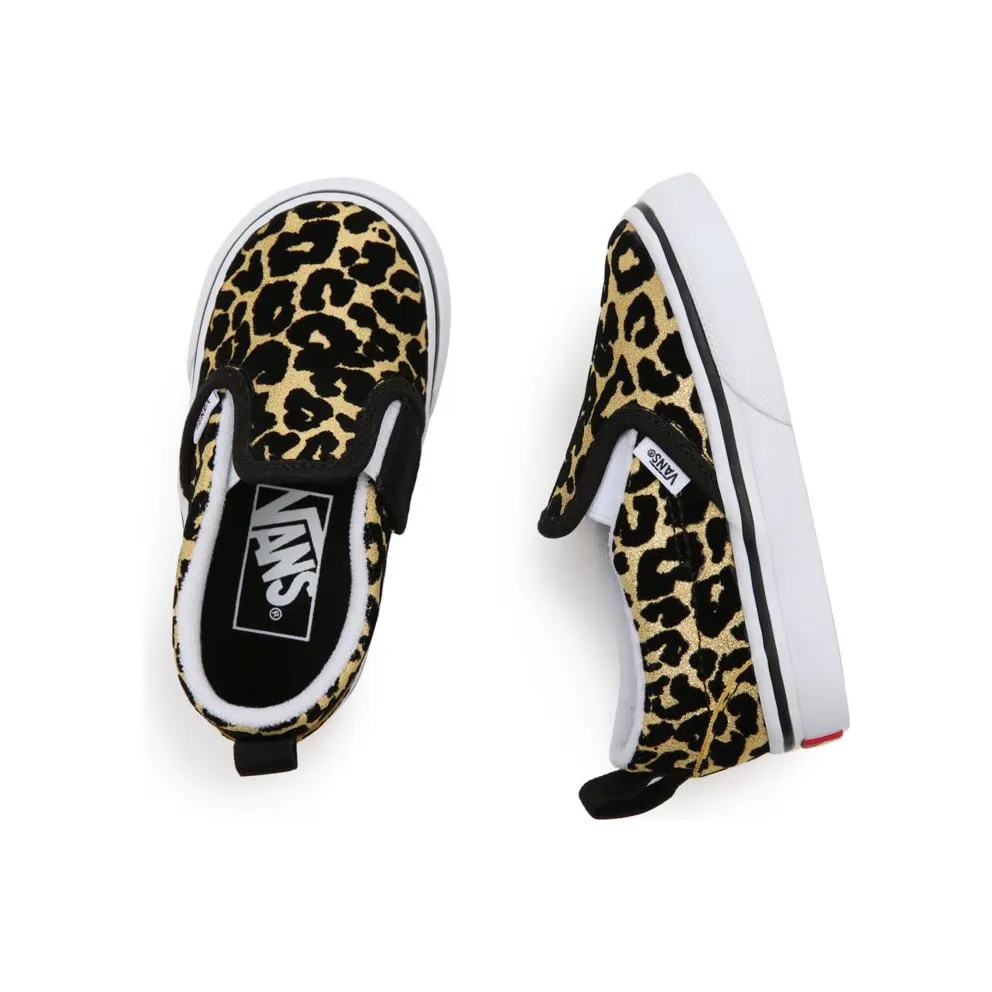Vans Flocked Leopard Classic Slip-on Velcro Toddler Shoes Black (VN000UBSABS)