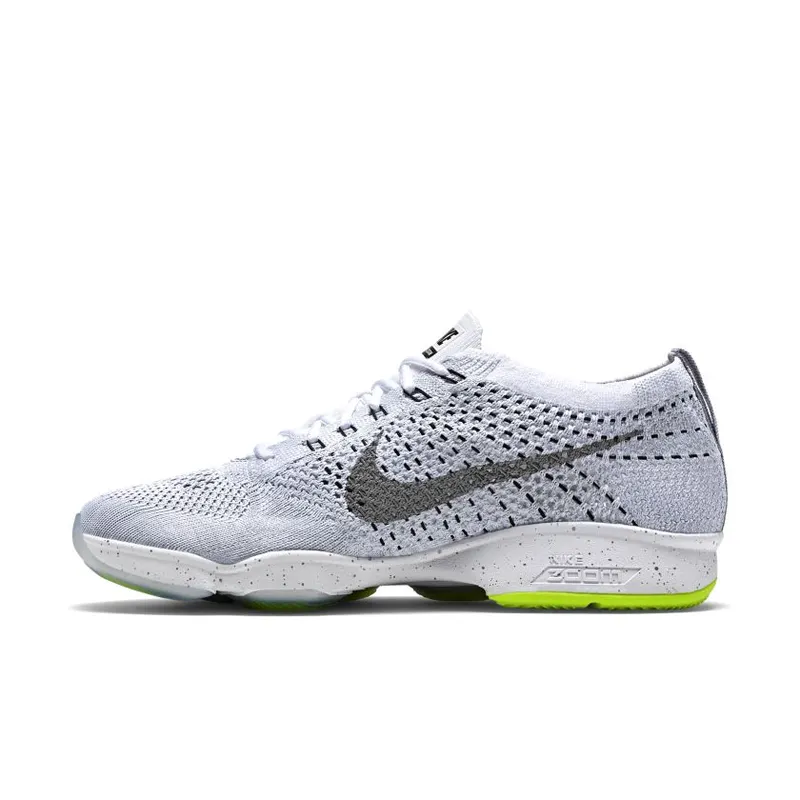 Nike Flyknit Zoom Agility White Wolf Grey (W) White/Wolf Grey-Black-Metallic Cool Grey (698616-100)