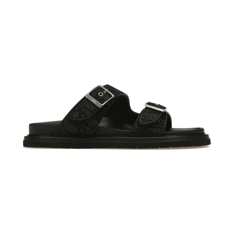 Dior Aqua Sandals Black Oblique Canvas (3SA135ZSA_H969)