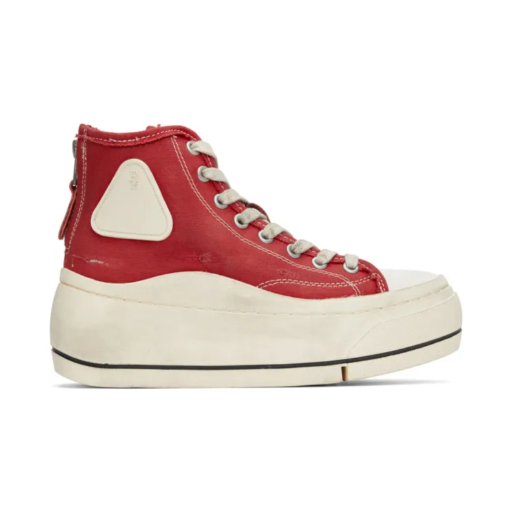 R13 Red Distressed High-Top Sneakers (R13S5029-003)