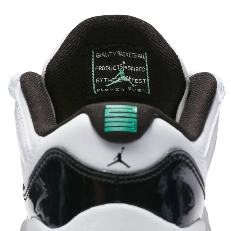 Jordan 11 Retro Low Iridescent (PS) White/Black-Emerald Rise (505835-145)