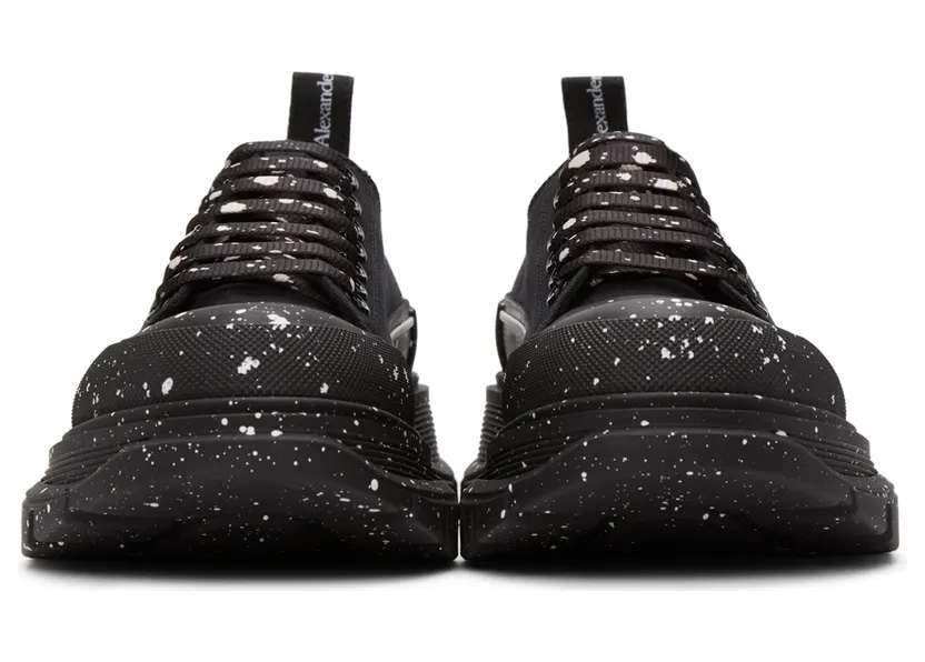 Alexander McQueen White Paint Tread Slick Low Sneakers (682414W4MVI) (2)