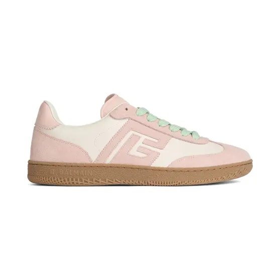 Balmain Swan Sneakers aus Glatt- und Wildleder – Nude (HN1VI735LGCT)