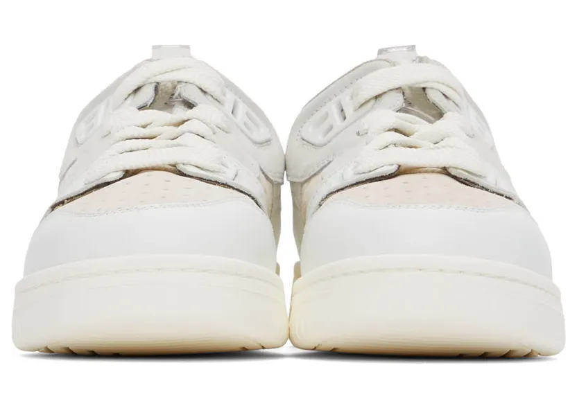 Acne Studios White & Off-White Paneled Low Top Sneakers (AD0455-) (2)