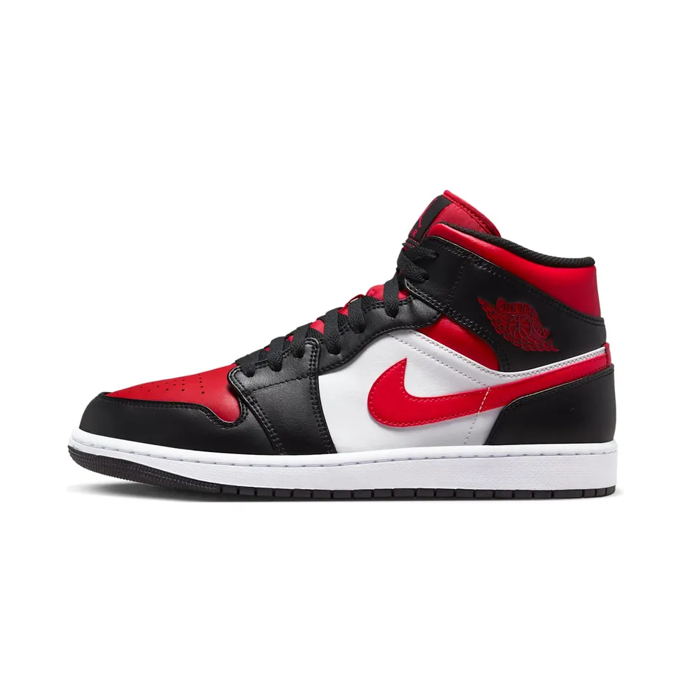 Air Jordan 1 Mid Bred Toe White (554724-079)