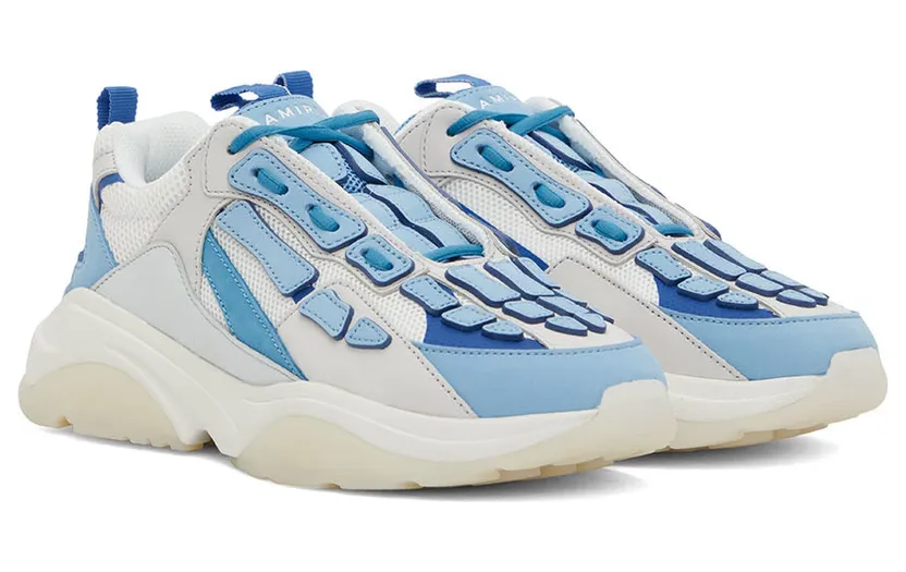AMIRI White & Blue Bone Runner Low-Top Sneakers (PF22MFS001-878) (4)
