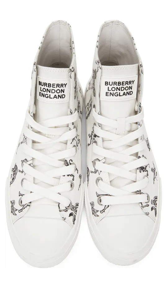 Burberry White Mythical Alphabet Larkhall Sneakers (8039478) (5)