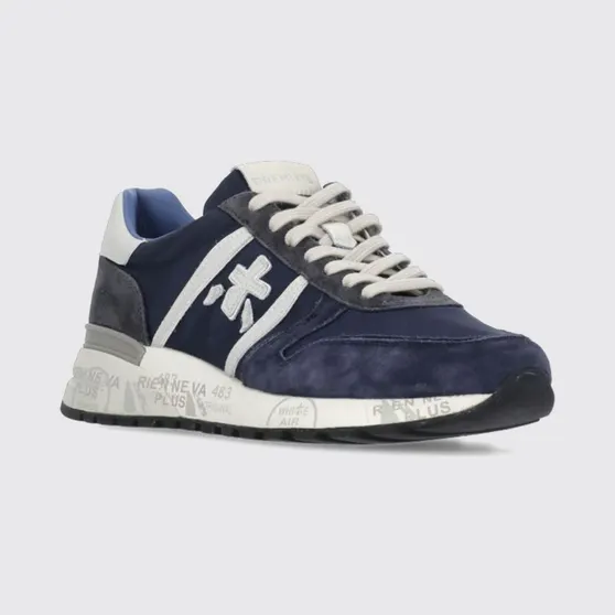 Premiata Lander Suede and Nylon Sneakers Blue (LANDER7204)