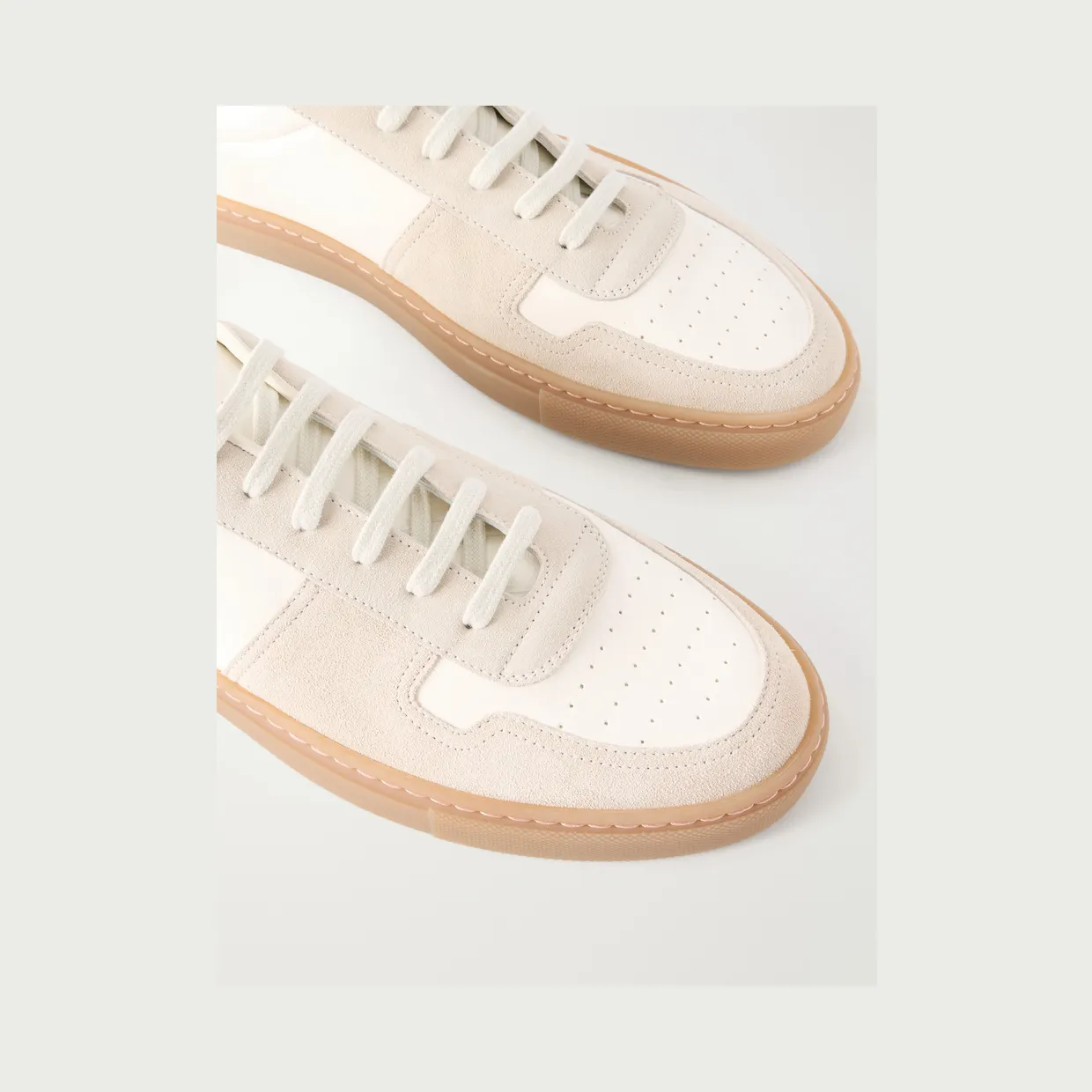 Common Projects BBall Duo Suede-Trimmed Leather Sneakers White (2615) (5)