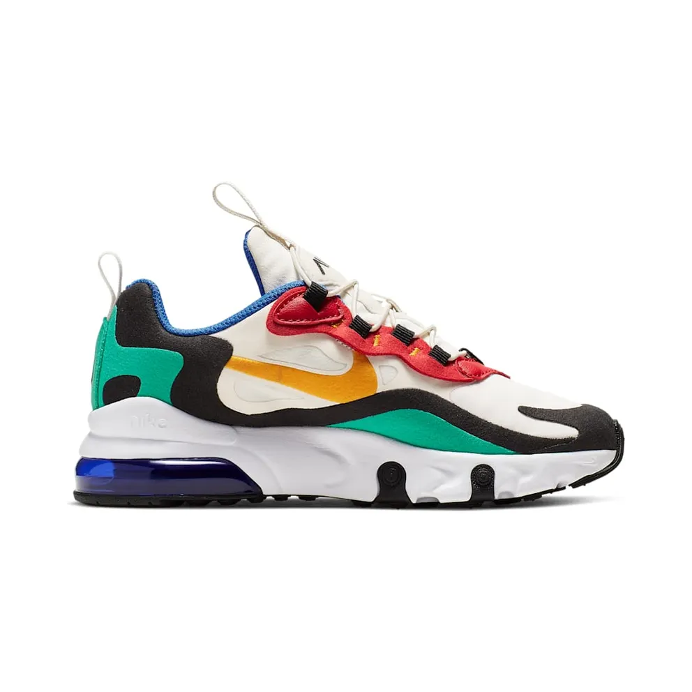 Nike Air Max 270 React Phantom Multi-Color (PS) Phantom/University Gold-University Red-Black-Kinetic Green-Hyper Royal (BQ0102-001)