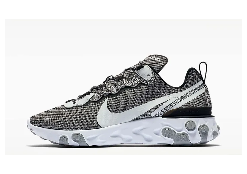 Nike React Element 55 SE “White / Wolf Grey / Black / Pure Platinum” (CD2153-100)