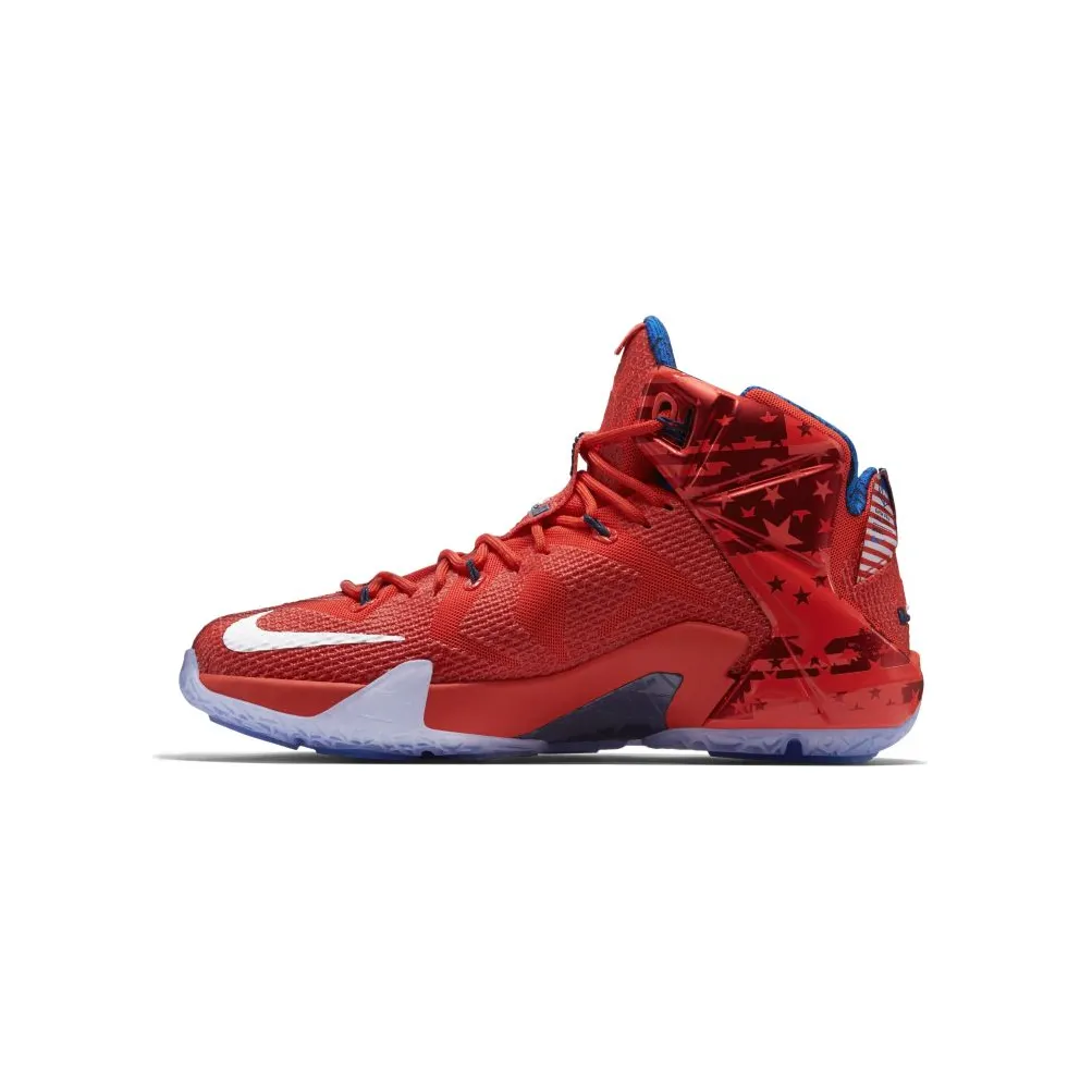 Nike LeBron 12 Independence Day University Red/White-Gym Red-Obsidian (684593-616)