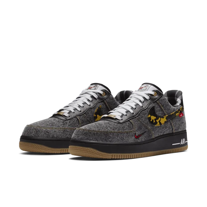 Nike Air Force 1 Low Remix Black Black/Multi-Color-White-Metallic Gold (DB1964-001)