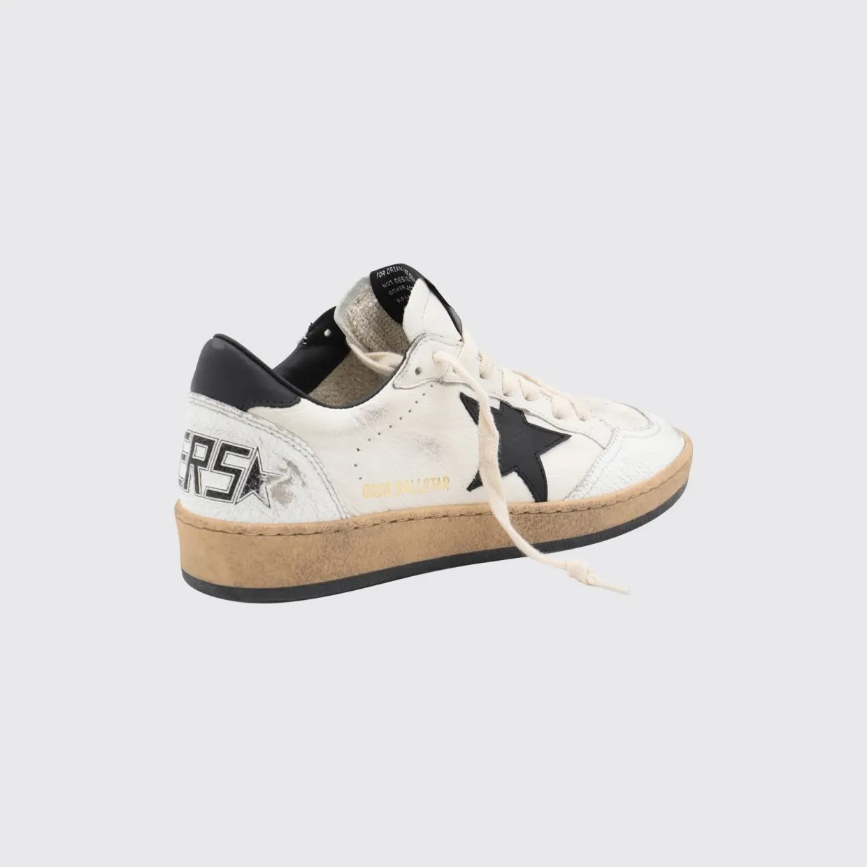 Golden goose Ball Star Crackle Leather Low-Top Sneakers with Distressed Effect White (GWF00117F00377110283) (2)