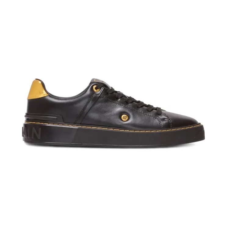Balmain B-Court leren “Black” (FN1VI752LNSS)