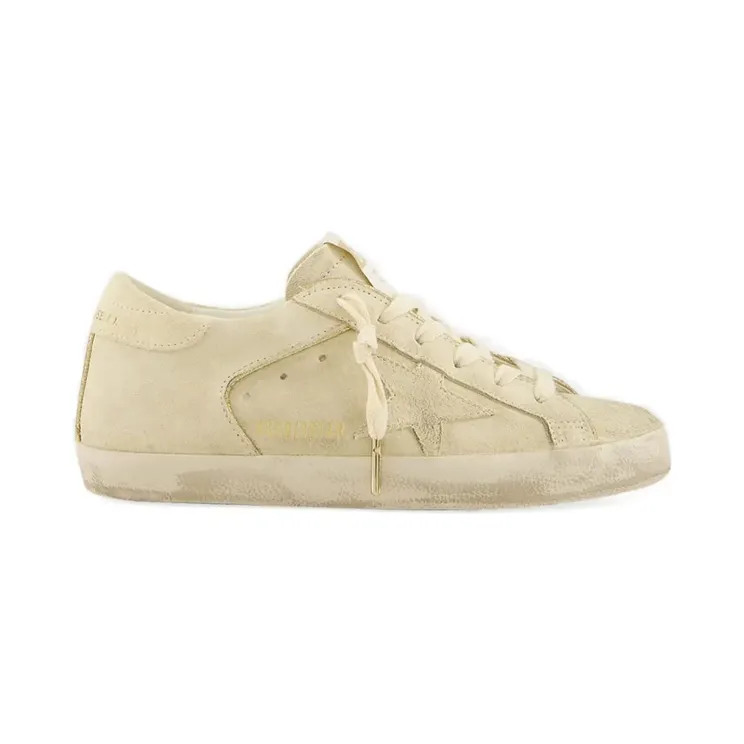 Golden Goose Wildleder-Sneakers mit Glitter-Paspeln Nude (GWF00103F007560)