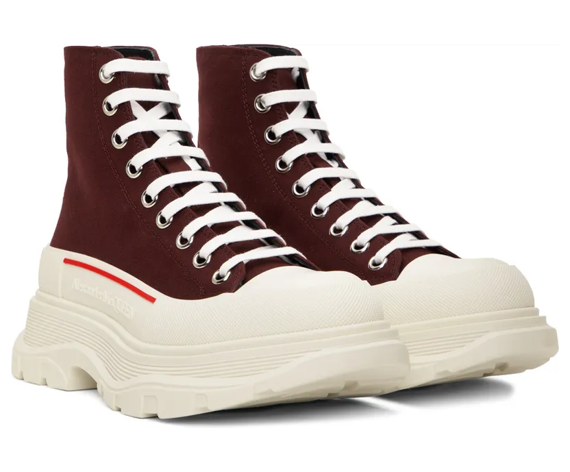 Alexander McQueen Burgundy Tread Slick Sneakers (705659W4V31) (4)