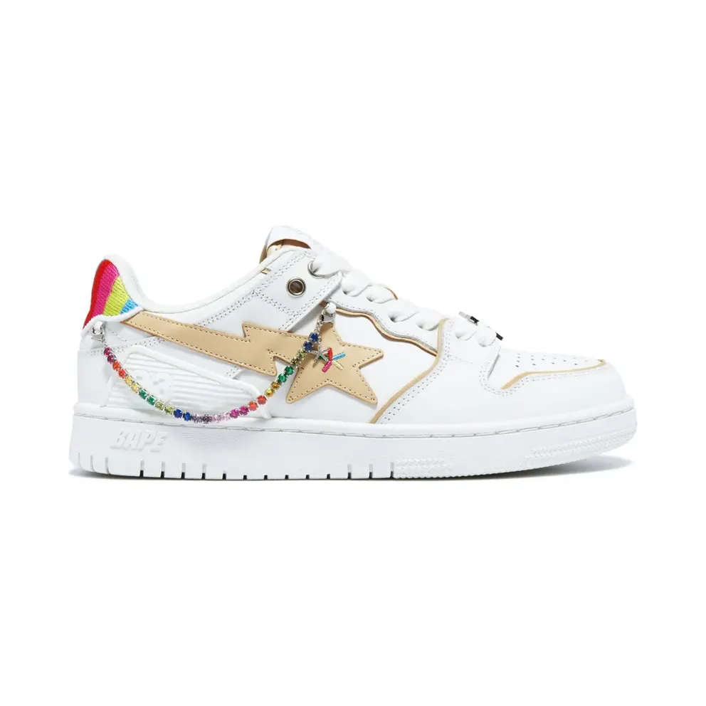 BAPY BY *A BATHING APE® Sk8 Sta aus Leder – White (BPYFW22SN0094X)