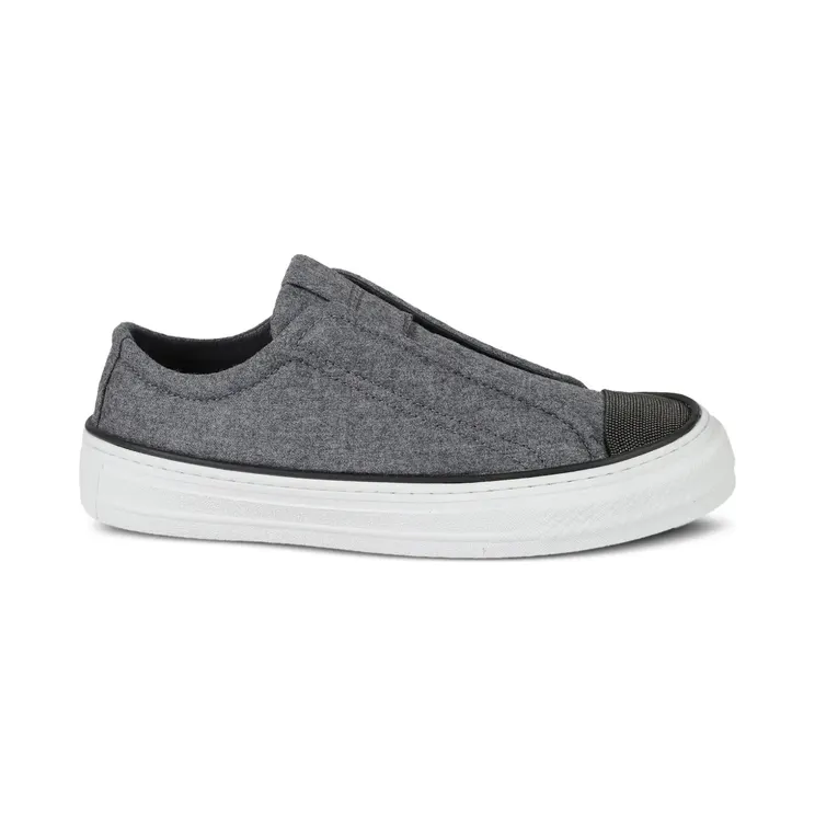Brunello Cucinelli Verzierte Slip-On-Sneakers “Grey” (MZ26G3026C003)