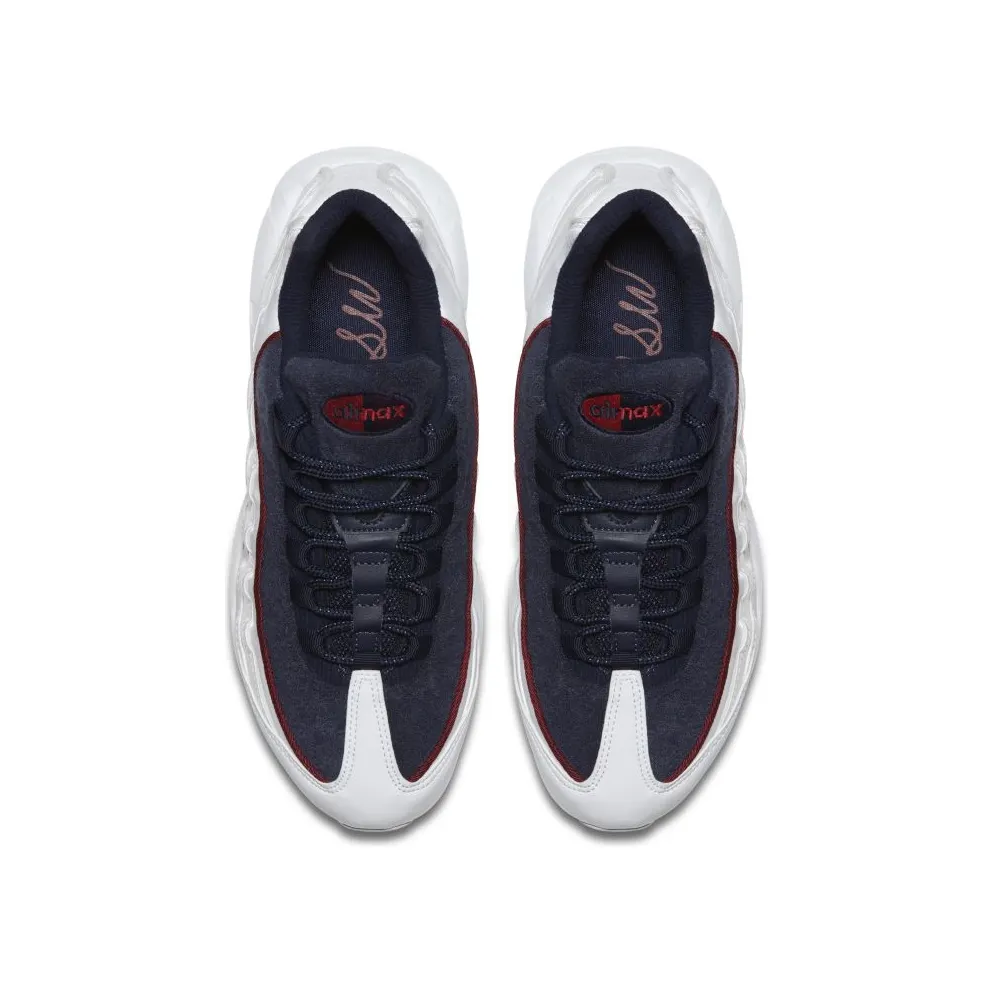 Nike Air Max 95 Satin Terry (W) White/White-Blackened Blue-Red Crush (AA1103-100)