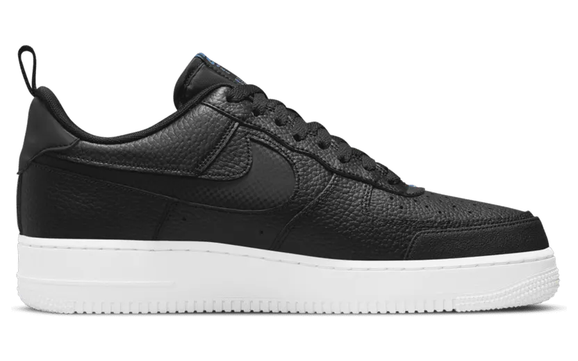 Nike Air Force 1 Low Cut Out Reflective Swoosh Black Blue (DN4433-002)