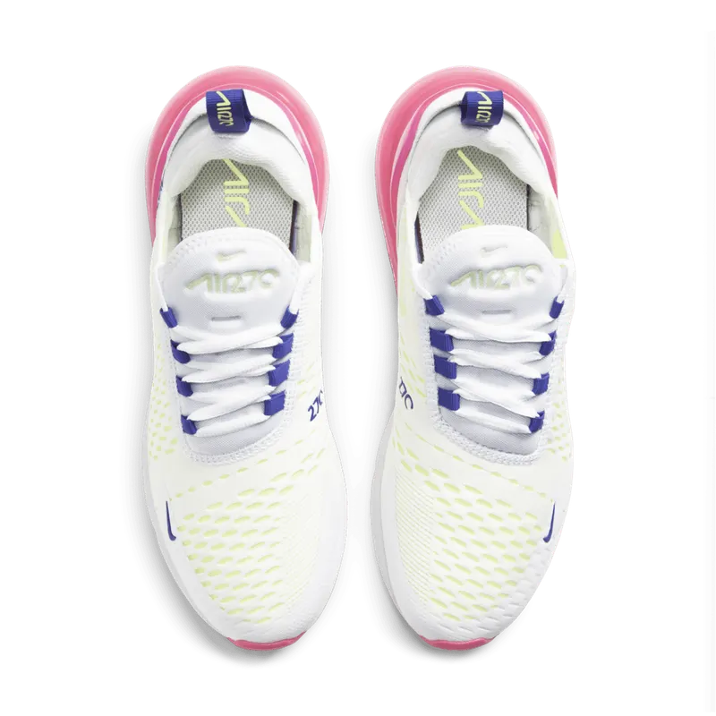 Nike Air Max 270 White Volt Pink Blast Indigo (W) (DH0252-100)
