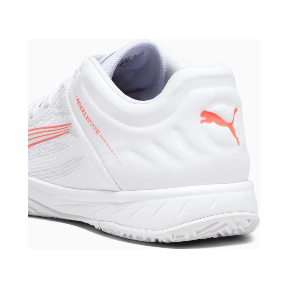 Puma Accelerate Turbo W+ Indoor Shoes White/Pink/Grey (107474-01)