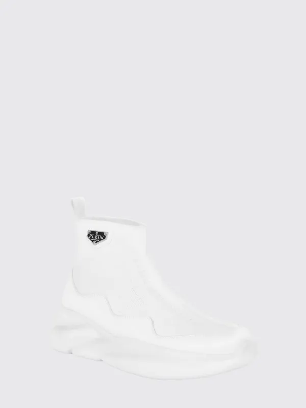 Philipp plein High-Top Slip-On Knit with Sock Ankle White (UAFSUSC1080PTE120N01)