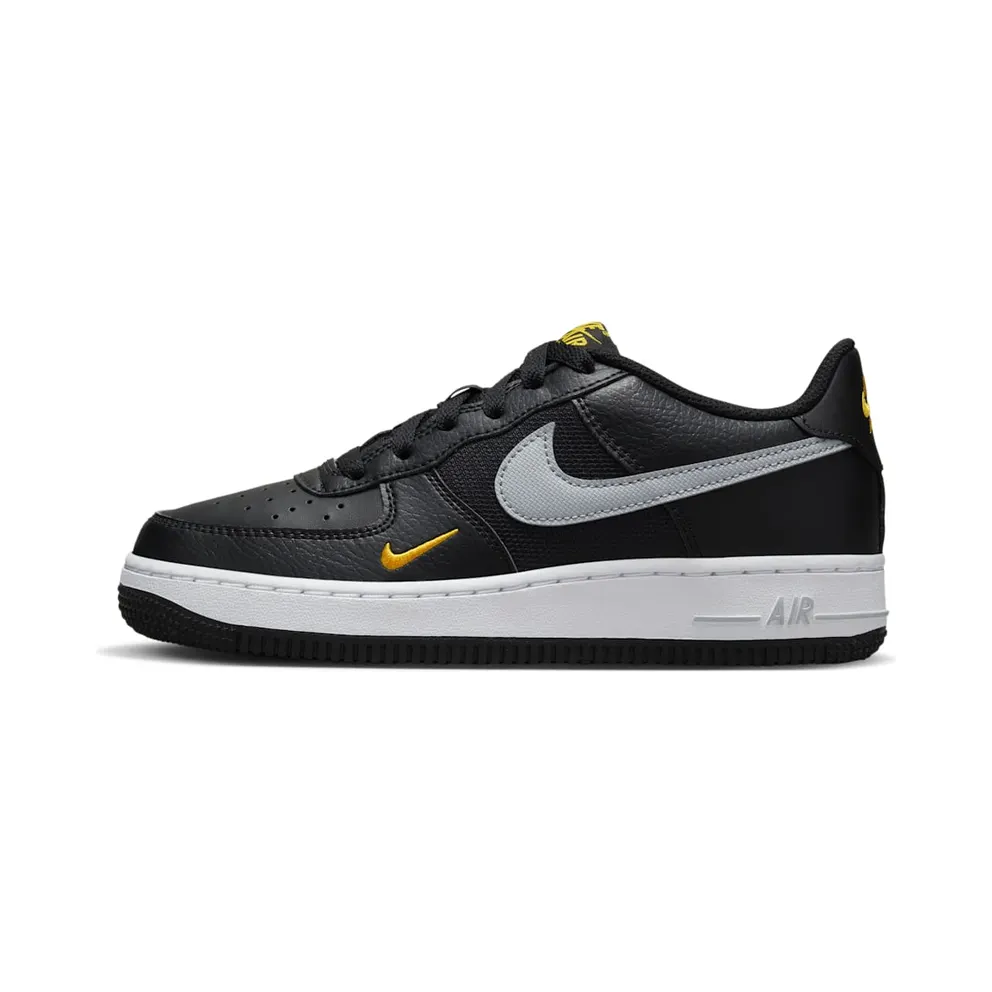 Nike Air Force 1 Low Black Wolf Grey Gold Mini Swoosh (FD9772-001)