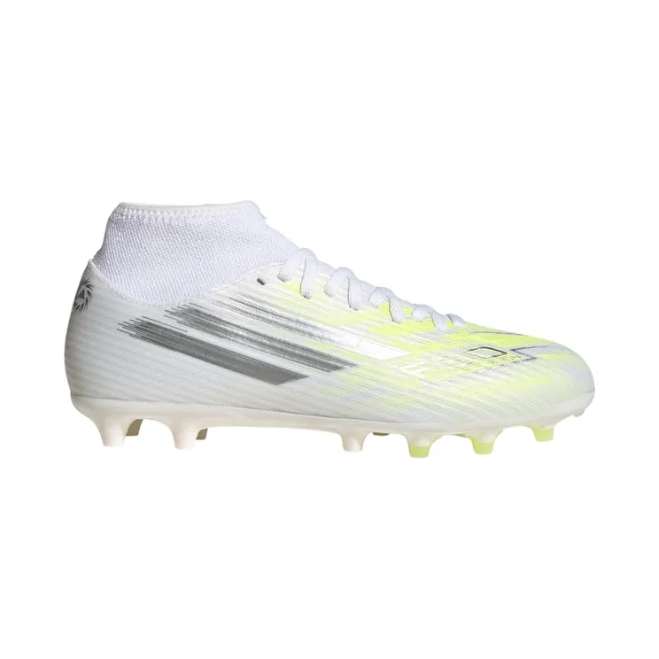 adidas F50 Sparkfusion Club Mid Cut FG/AG White Iron Metallic Hi-Res Yellow (JQ4584)