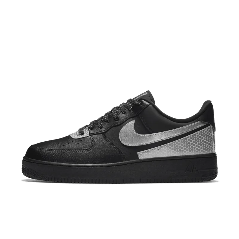 Nike Air Force 1 Low 3M Black Black/Black-Metallic Silver (CT2299-001)
