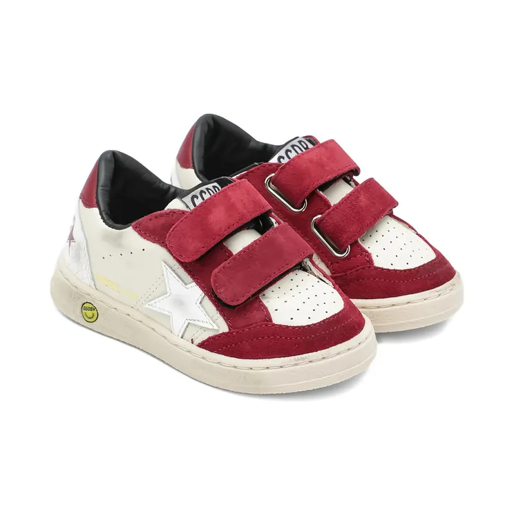 Golden Goose Ball Star Young Star-appliqué “Neutrals/Red” (GYF00501 F008054 12381)