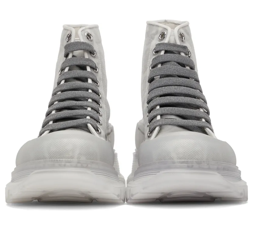 Alexander McQueen Grey Print Tread Slick High Sneakers (662675W4QR1) (2)