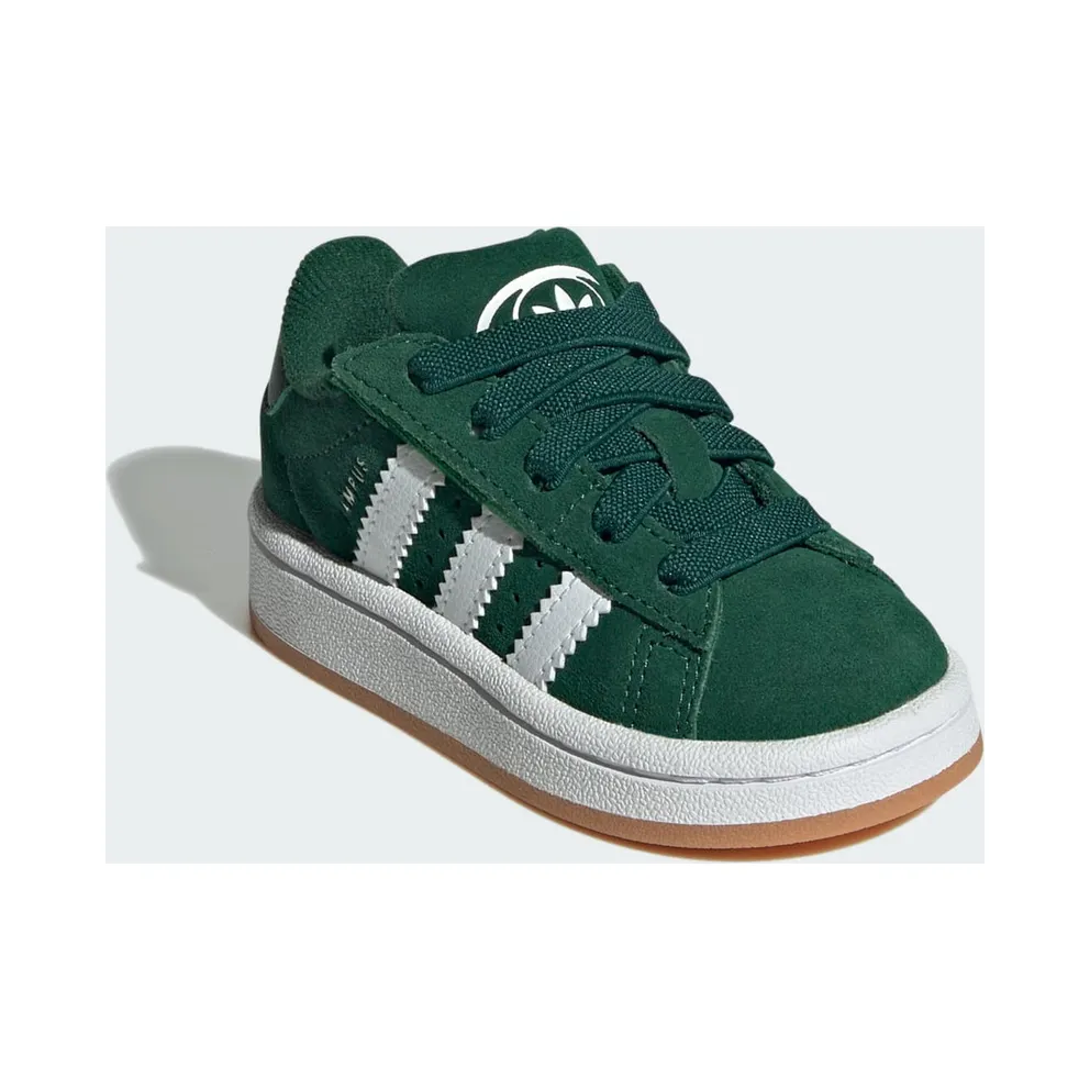 adidas Campus 00s Comfort Closure Elastic Lace Shoes Kids Dark Green / Cloud White / Gum (JI4333)
