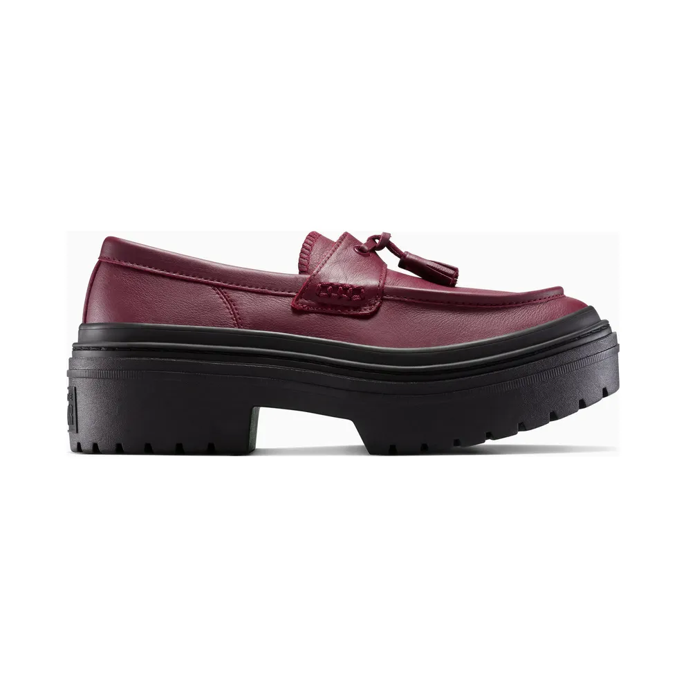 Converse Chuck Taylor All Star Lugged Heel Loafer Platform Leather Red, Brown Deep Bordeaux/Deep Bordeaux (A14708C)