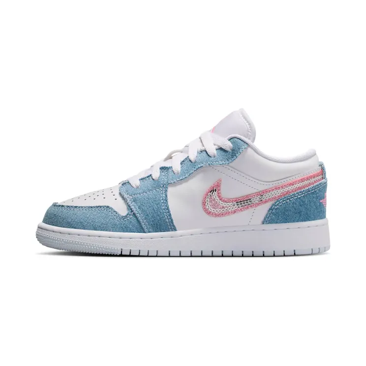 Jordan 1 Low SE Denim Sequin “Cobalt Bliss / White / Pink Glow” (HQ2001-400)