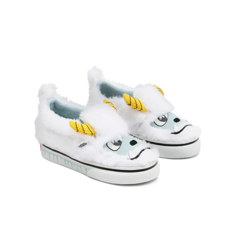 VANS Slip-on Yeti Velcro Toddler Shoes White (VN0A5KXO8CG)