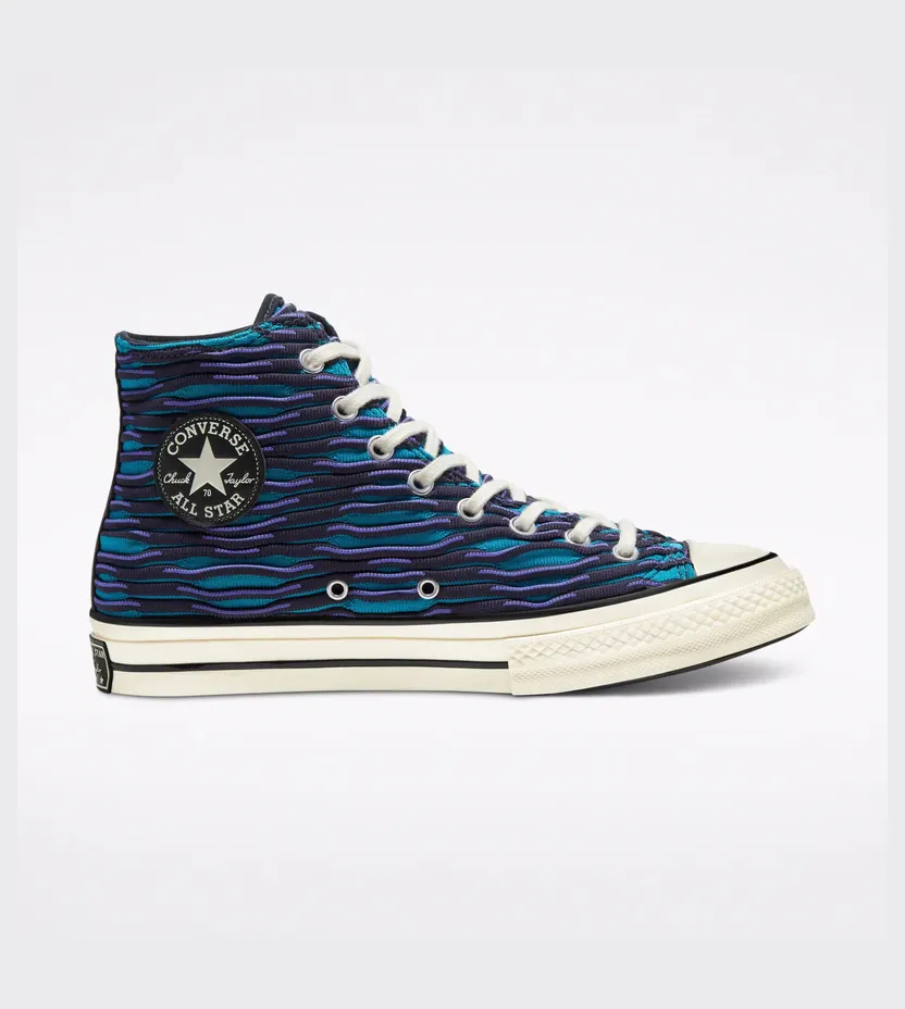 Converse Blue & Purple Wavy Knit Chuck 70 High Sneakers (168757C)