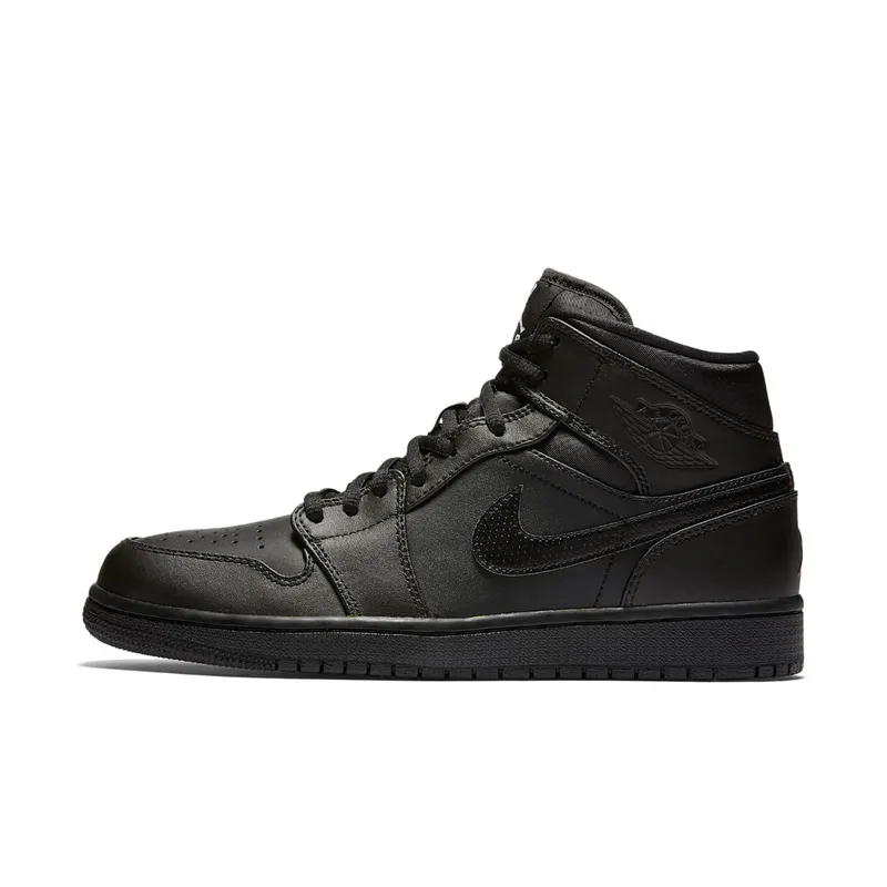 Jordan 1 Retro Mid Black (2017) Black/White (554724-034)