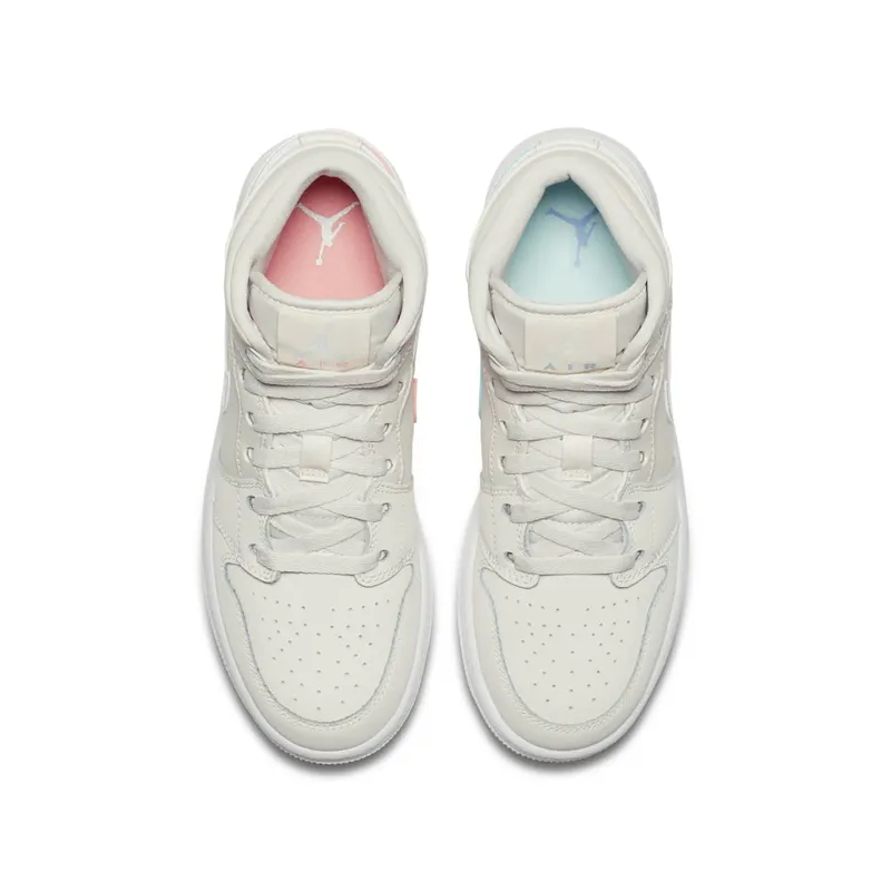 Jordan 1 Mid Multi-Color Swoosh Phantom (GS) Phantom/Igloo-Purple Rise-Blue Tint (555112-035)