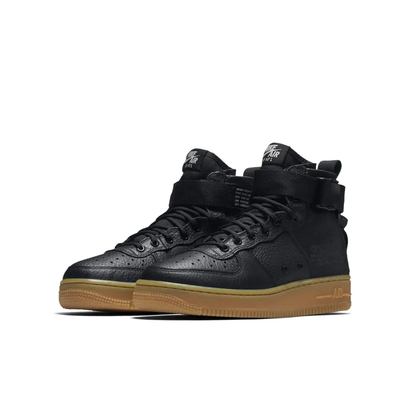 Nike SF Air Force 1 Mid Black Gum (GS) Black/Black-Gum Light Brown (AJ0424-001)
