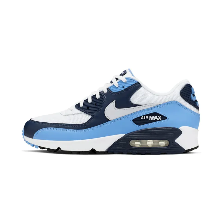 Nike Air Max 90 UNC “White / University Blue / Midnight Navy / Pure Platinum” (AJ1285-105)
