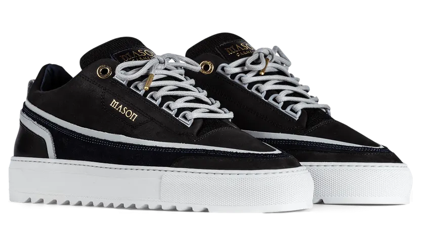Mason Garments Firenze Nubuck / Leather – Black / Grey Schwarz (SS21-34B)