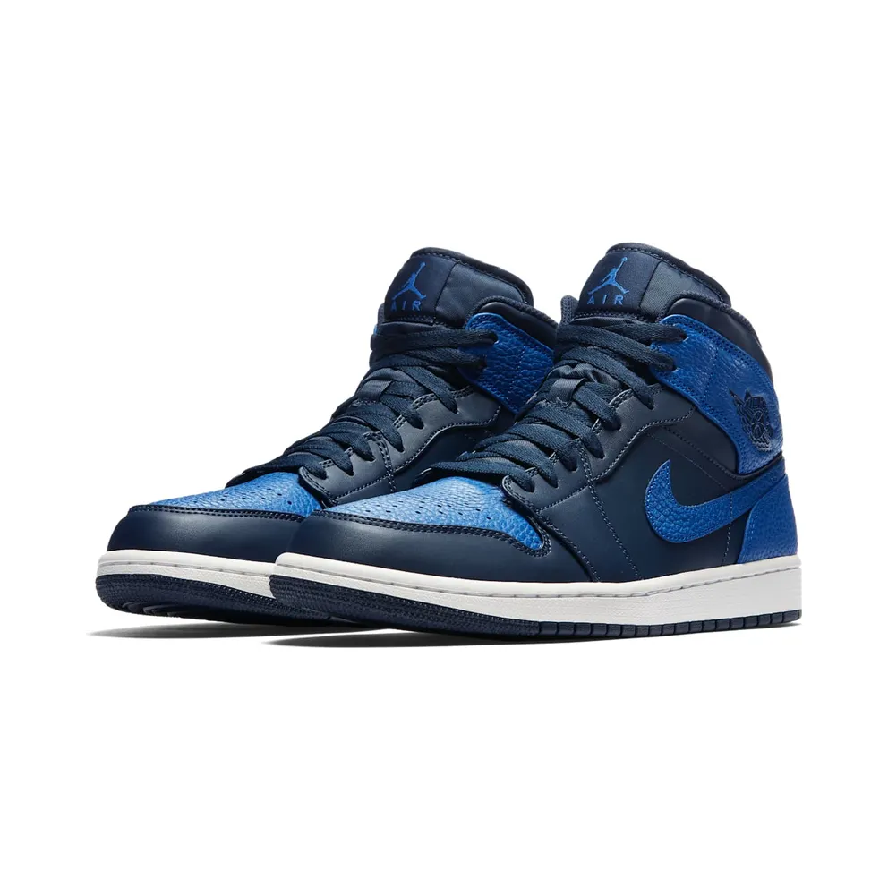 Jordan 1 Mid Obsidian Game Royal Obsidian/Game Royal-Summit White (554724-412)