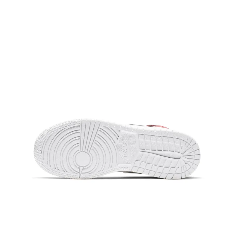 Jordan 1 Mid White Black Gym Red (GS) White/Black-Gym Red (554725-116)