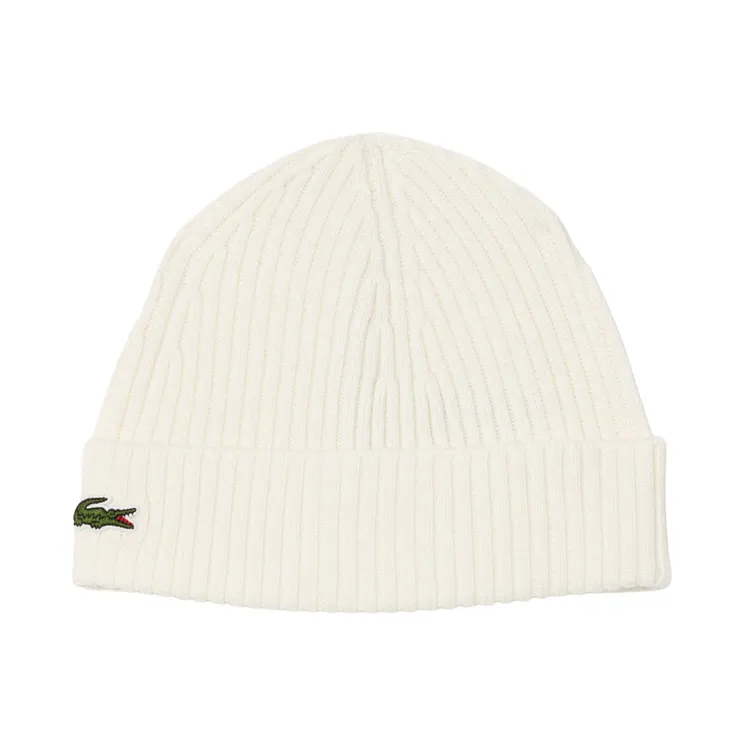 Lacoste Rib Knit Beanie “White” (RB00010070V)