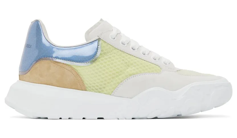 Alexander McQueen SSENSE Exclusive Off-White & Blue Court Trainer 3811 L./W/C./B./W/B. (662662W4QH2)